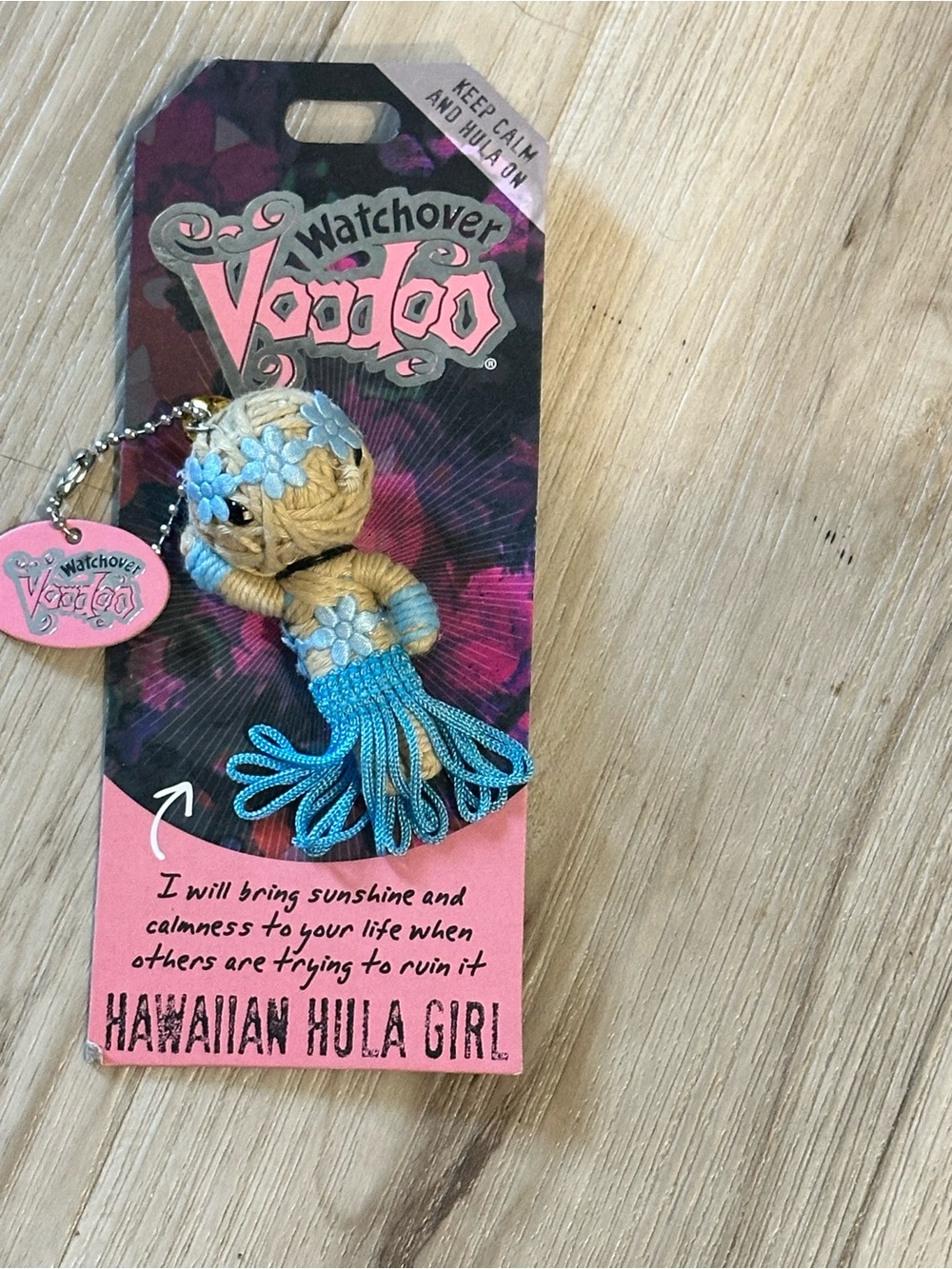 Hawaiian Hula Girl Keychain - Blue